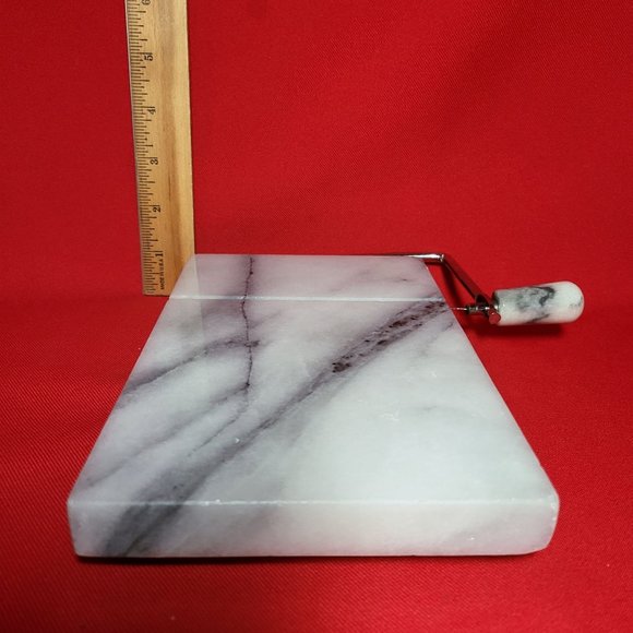 Marble White Gray Swirl Cheese Cutter Slicer - Picture 6 of 8